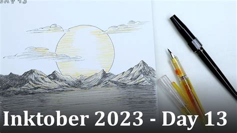 INKTOBER 2023 Day 13 RISE Ink Drawing Demo YouTube