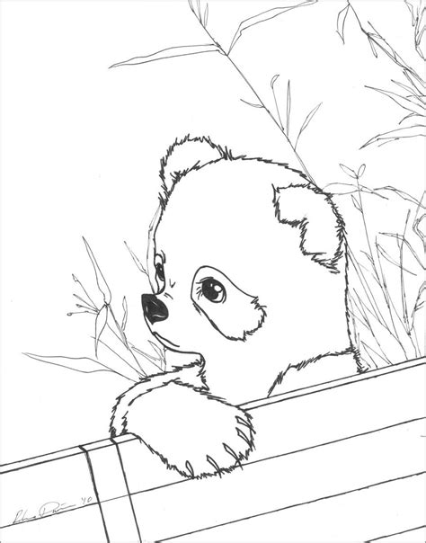 Cute Baby Panda Coloring Page - ColoringBay