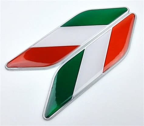 Pairs Freeship Italy Flag Car Styling Decals Aluminum Alloy Italy