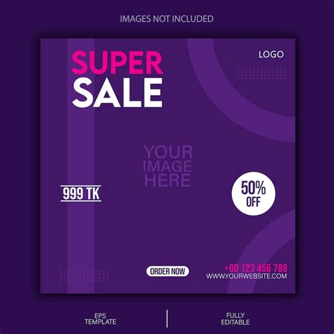 Premium Vector Free Eps Super Sale Offer Square Social Media Post Design