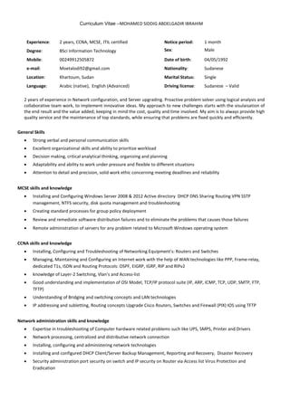 Mohamed Siddiq CV PDF