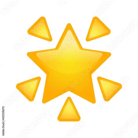 Glowing Star Emoji Icon Illustration Sign. Shining Stars Vector Symbol ...