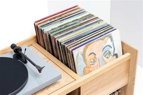 Unison Record Stand Wooden Record Stand With Shelves Symbol