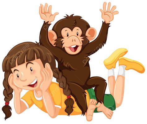 Cute Girl Monkey Cartoon