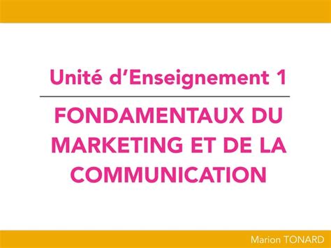 Les Fondamentaux Du Marketing Et De La Communication Ue 1 Ppt