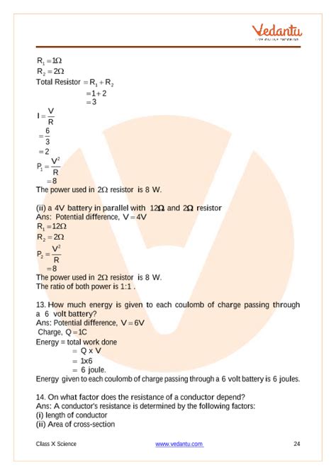 Cbse Class Science Chapter Electricity Important Questions