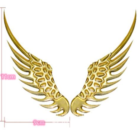 3D Golden Metal Angels Wing Car Auto Decoration Emblem Badge Decal Logo