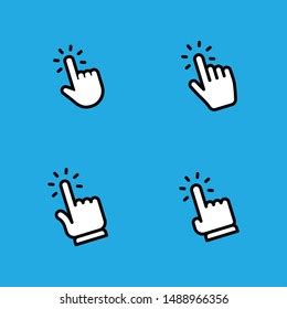 Set Hand Clicking Icons Click Finger Stock Vector Royalty Free