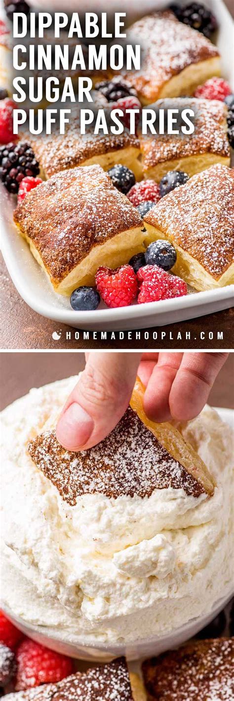 Dippable Cinnamon Sugar Puff Pastry Squares Fluffy Puff Pastry Squares