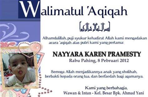 15 Contoh Desain Undangan Aqiqah Beserta Tulisan Dan Doa