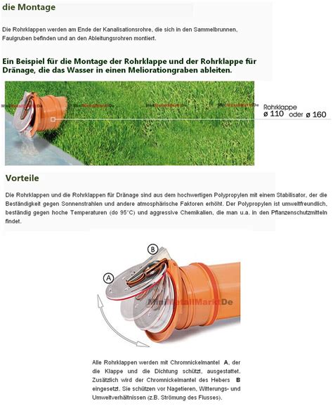 FROSCHKLAPPE RÜCKSTAUKLAPPE Ø 100 160 MM AUSLAUFSTÜCK DRÄNAGE KANAL