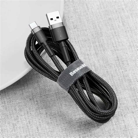 Baseus Cafule Cable Durable Nylon Braided Wire USB Type C QC3 0 3A 1M