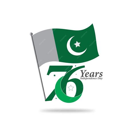 Premium Vector Independence Day 76 Year Pakistani National Flag