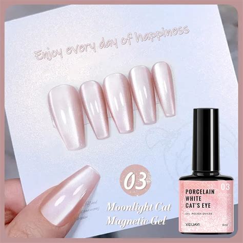 Moonlight Cat Eye Gel Semi Permanent Nail Polish Flash White Crystal Nail Magnetic Gel Nude
