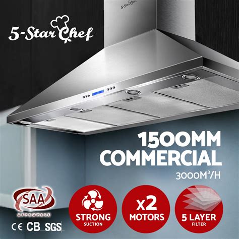 Rangehood BBQ Commercial Range Hood Alfresco Canopy Kitchen Stainless ...