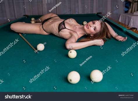 Naked Girl Posing On Pool Table Stock Photo Shutterstock