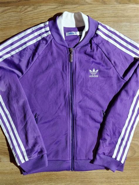 Adidas Originals 90s Vintage Womens Tracksuit Top Jacket Purple White