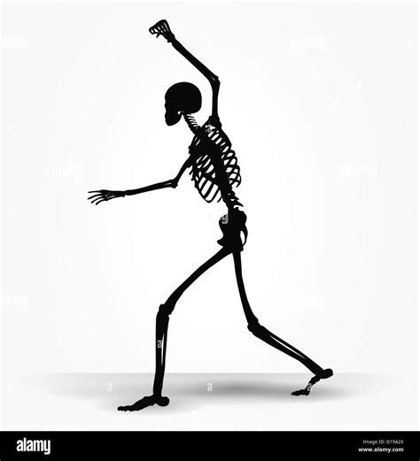 Vector Image Skeleton Silhouette In Intimidating Pose Isolated On