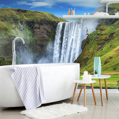 Papier Peint Cascade Iconique En Islande Dovido Cz