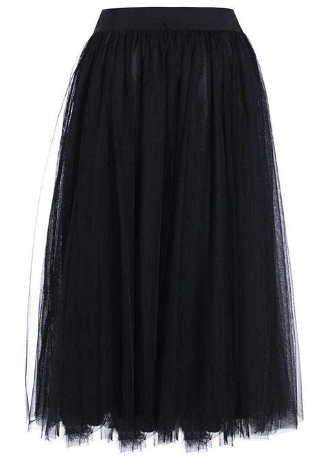 Sheer Mesh Pleated Black Skirtfor Women Romwe