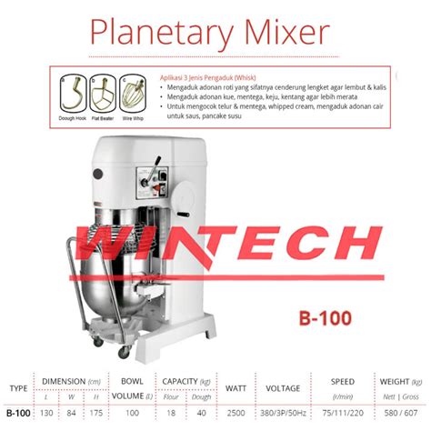 Getra B B Getra Planetary Mixer Kapasitas Liter Khusus