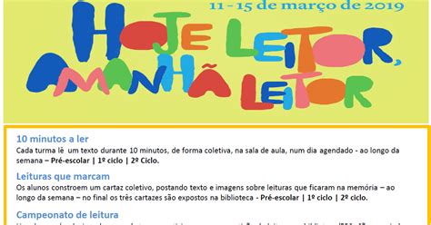 Agrupamento De Escolas De Pinhel Semana Da Leitura Biblioteca Da Eb