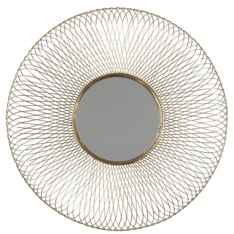 Litton Lane 40 In X 40 In Starburst Round Framed Gold Wall Mirror