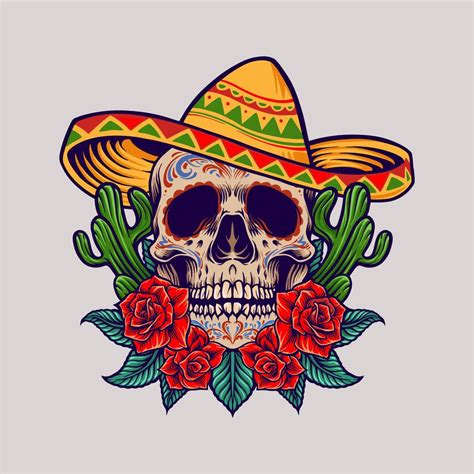 Cinco De Mayo Mexican Skull Mascot 1936266 Vector Art At Vecteezy