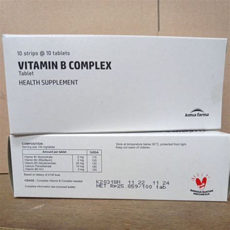 Jual Vitamin B Komplex Kimia Farma Box 100 Tablet Shopee Indonesia