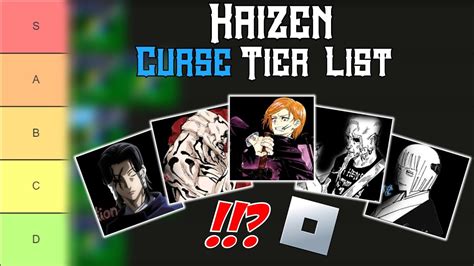 Roblox Kaizen Curse Tier List Roblox Tier Lists Youtube