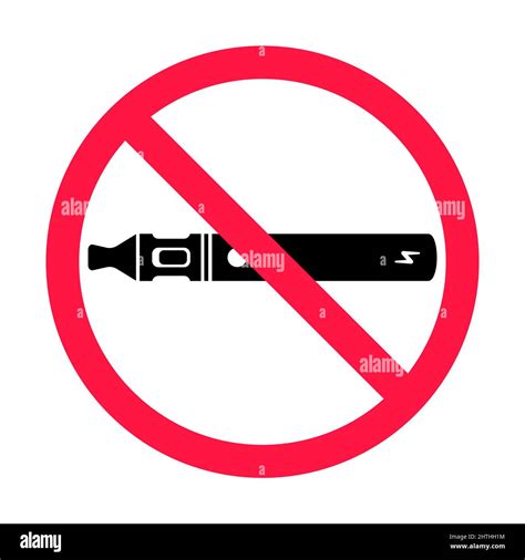 No Vaping Sign Red Forbidden Circle Sign Icon Isolated On White