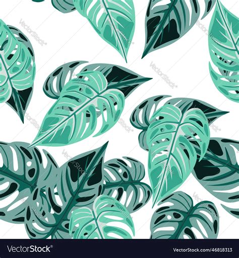 Jungle leaf seamless wallpaper decorative Vector Image