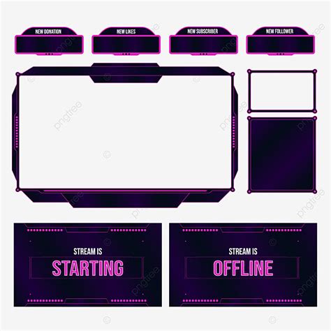 Pink Overlays Clipart Transparent Background, Live Steaming Overlays ...