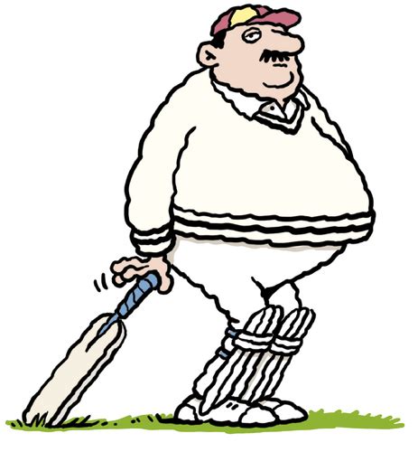 Cartoon Cricketer Clip Art Library