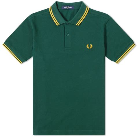 Fred Perry Slim Fit Twin Tipped Polo In Green Modesens