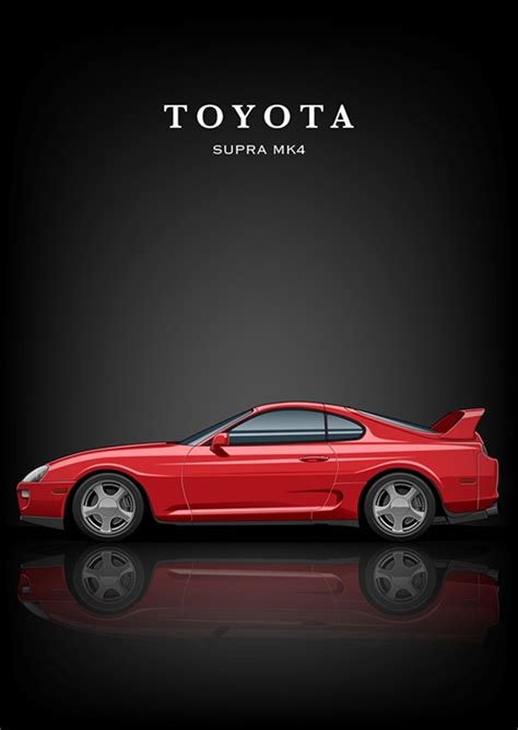 Toyota Supra MK4 A80 Posters Art Prints Door Dio Saputro Printler