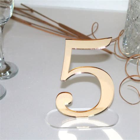 Gold Table Numbers Etsy