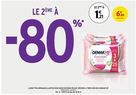 Promo Lingettes D Maquillantes Douceur Cocoon Peaux S Ches Tr S