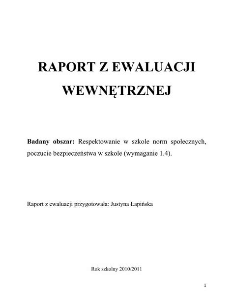 Pdf Raport Z Ewaluacji Wewn Trznej Ekonomiktg Edupage Org Files