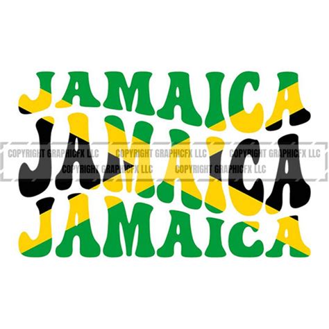 Jamaica Wavy Word Art Digital Download Vector Eps Dxf Svg Png