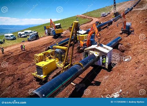 Construction Work On The Installation Of The Pipeline Gas Pipeline