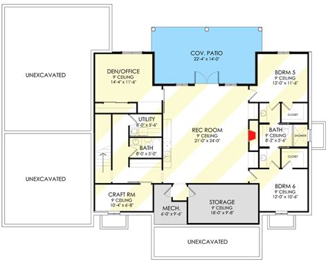 One-story House Plan with a Formal Dining Room and an Informal ...