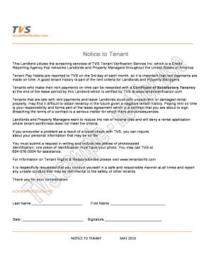 Fillable Online TENANT VERIFICATION FORM HOMES OF THE SIGNERS OF THE