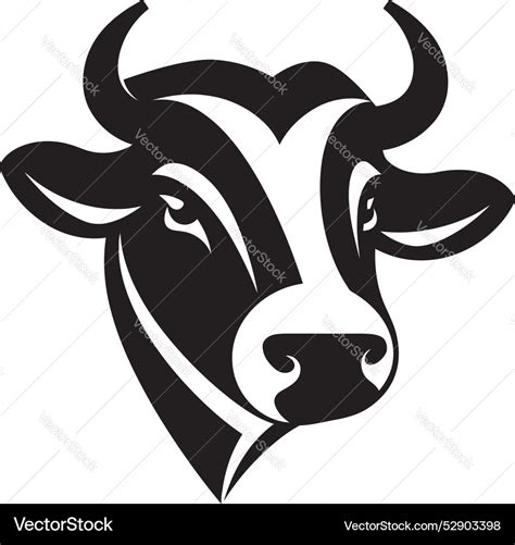 Dairy Cow Logo Design In Black Royalty Free Vector Image