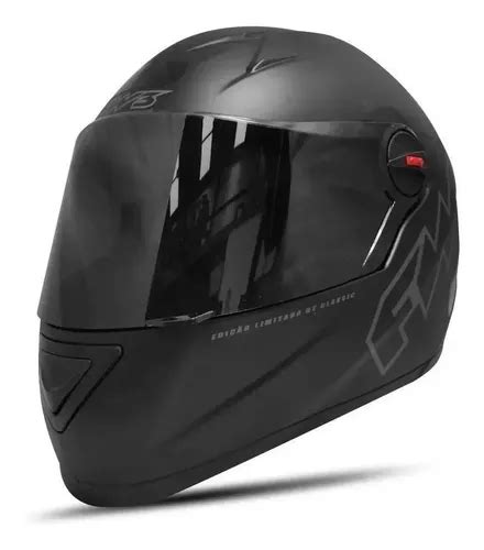 Capacete Moto Fw Gt Classic Preto Fosco Viseira Fum S R Venda Em