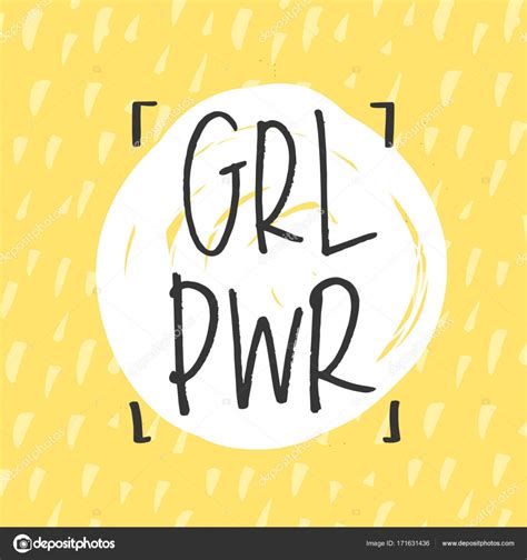 Cartel de letras a mano GRL PWR Girl Power Caligrafía dibujada a