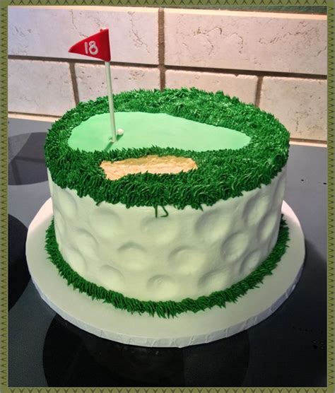 A Golf Themed Layer Cake Golf Cakes For Men Golf Themed