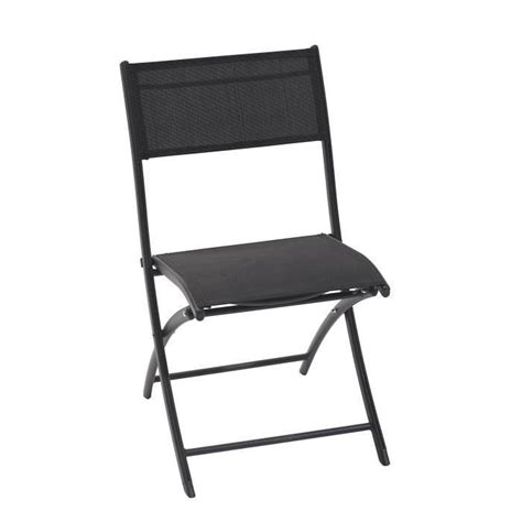 Lot de 6 chaises pliantes de jardin aluminium textilène noir Achat