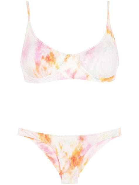 BRIGITTE Tie Dye Ribbed Bikini Set Multicolour Editorialist