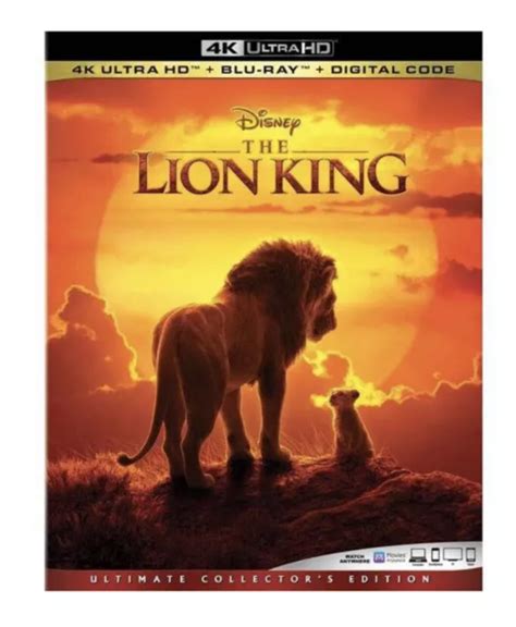 Disney The Lion King K Ultra Hd Blu Ray Digital Code W Slipcover